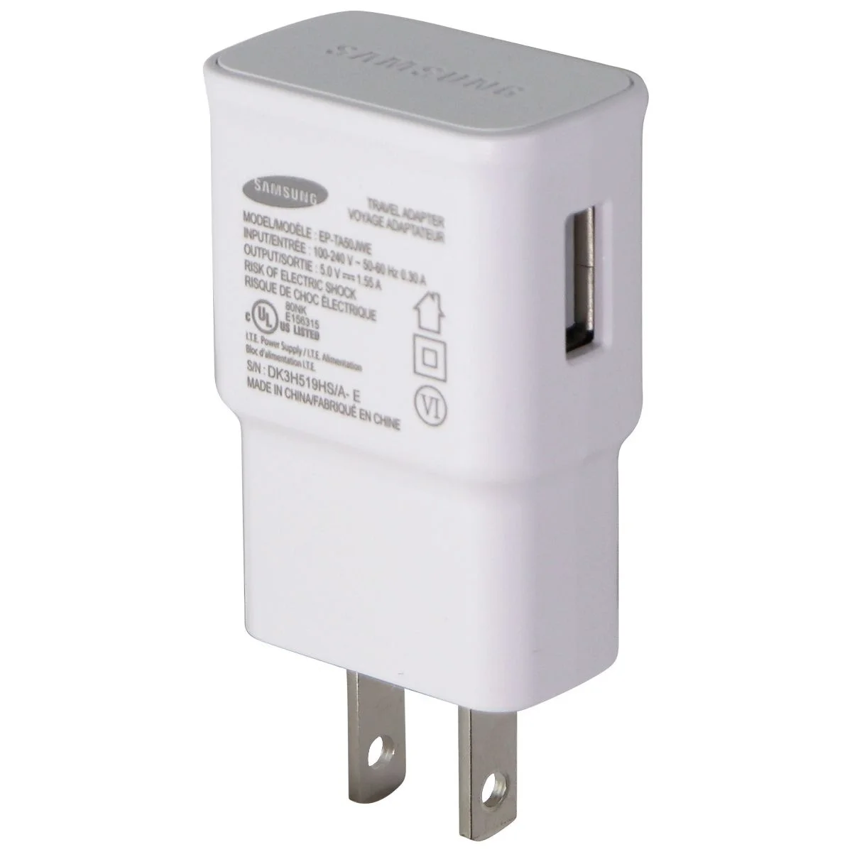 OEM Samsung TA50 8W 1.55A Single USB Wall Charger - White - Genuine