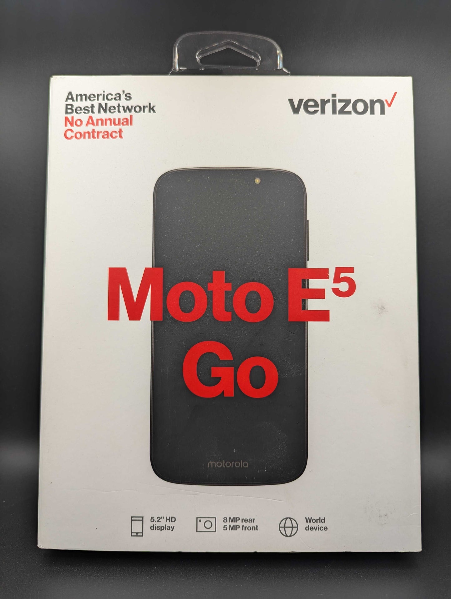 Motorola E5 Go XT1921 Verizon Locked 16GB Black - New Sealed