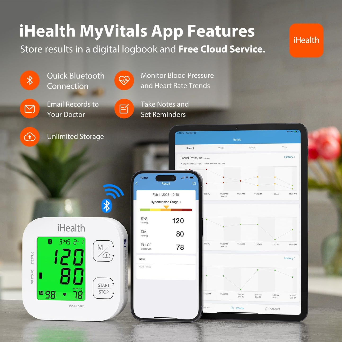 iHealth Wireless Blood Pressure Monitor 550BT w/ Cuff – New Sealed