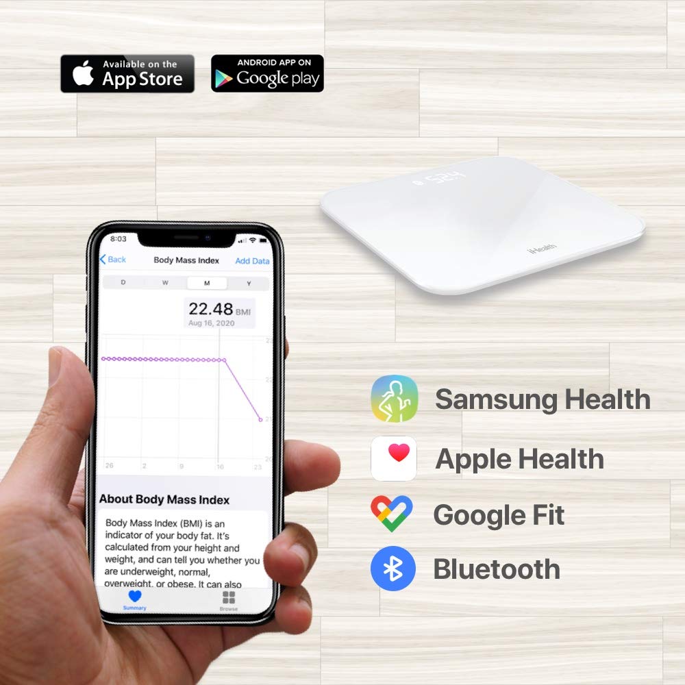 iHealth HS2 Lina Wireless Digital Weight Smart Scale – Bluetooth – New
