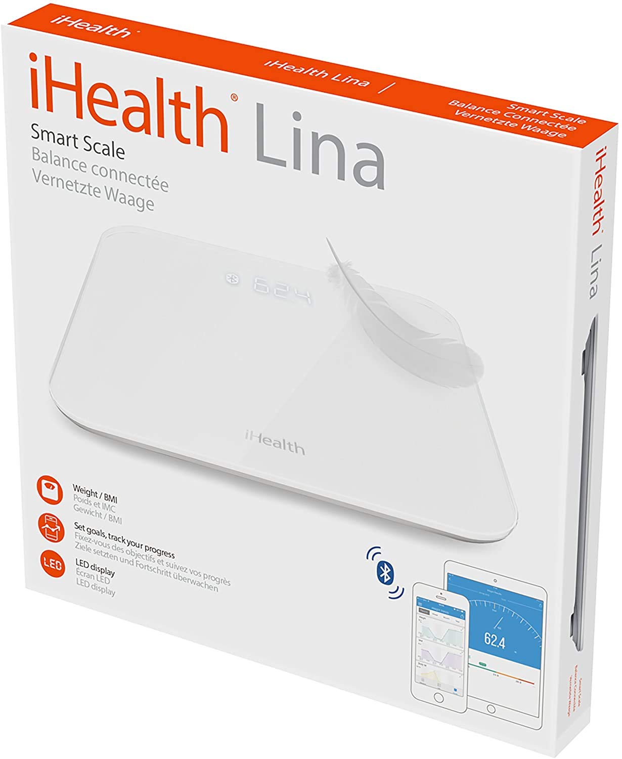 iHealth HS2 Lina Wireless Digital Weight Smart Scale – Bluetooth – New